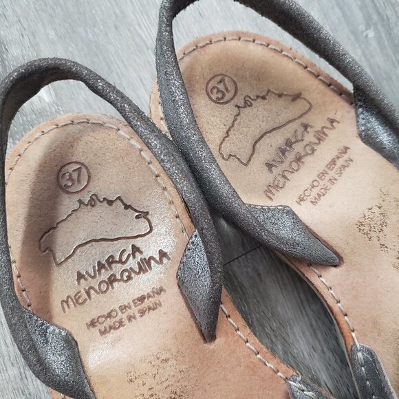Avarca Menorquina Pons Slip On Sandals 37 Silver - Picture 5 of 8